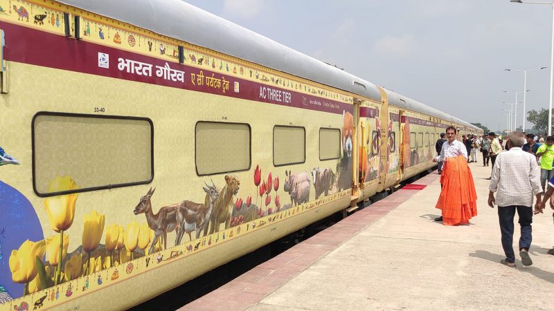 भारत गौरव पर्यटक रेल जनकपुरमा, पर्यटकलाई मुख्यमन्त्री राउतद्वारा भव्य स्वागत