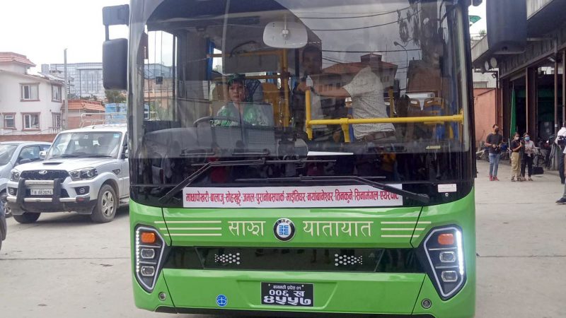 काठमाडौँमा सरकारी लगानीको विद्युतीय बस सञ्चालन
